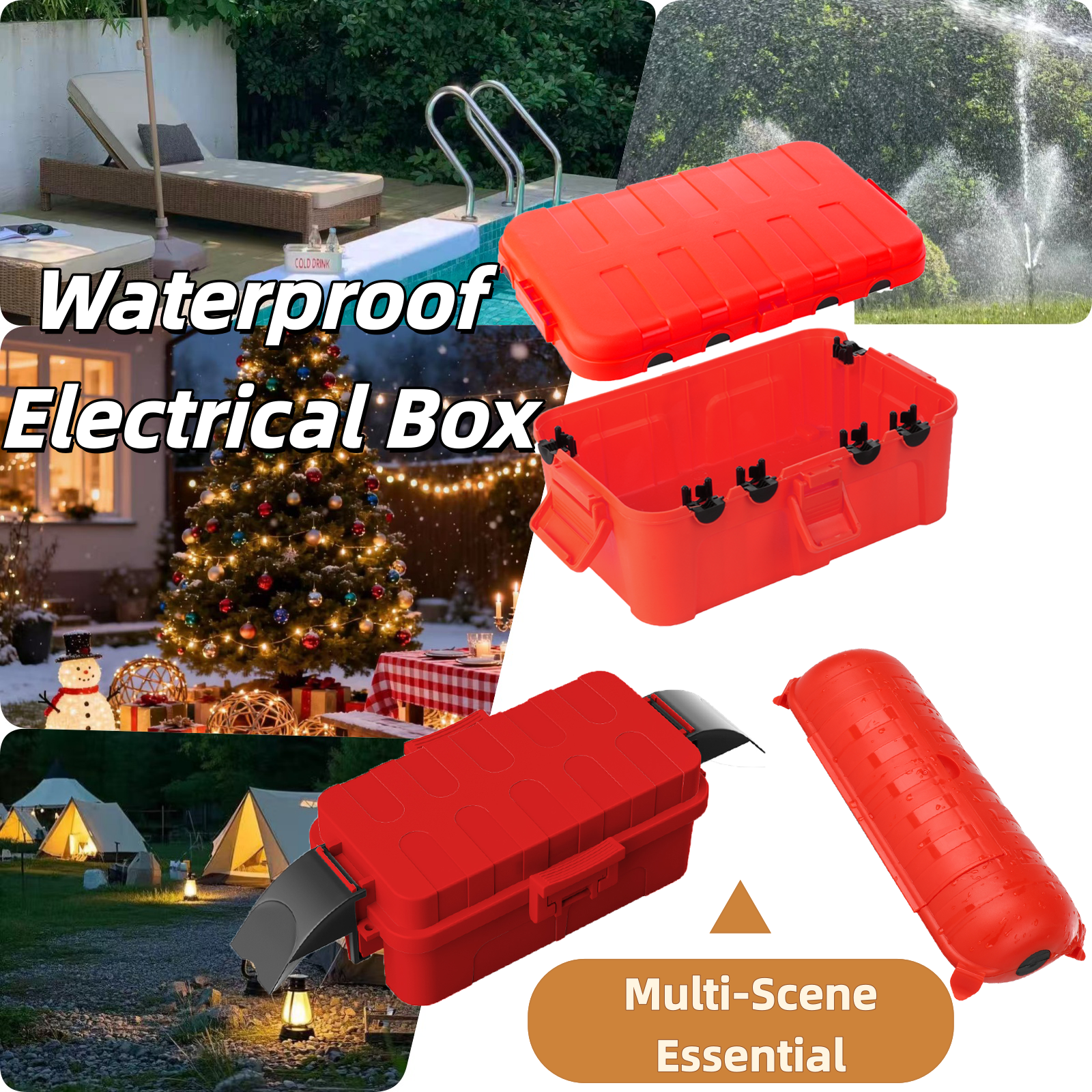 Outdoor Power Outlet Extension - Weatherproof IP54 Outdoor Extension Cord Power