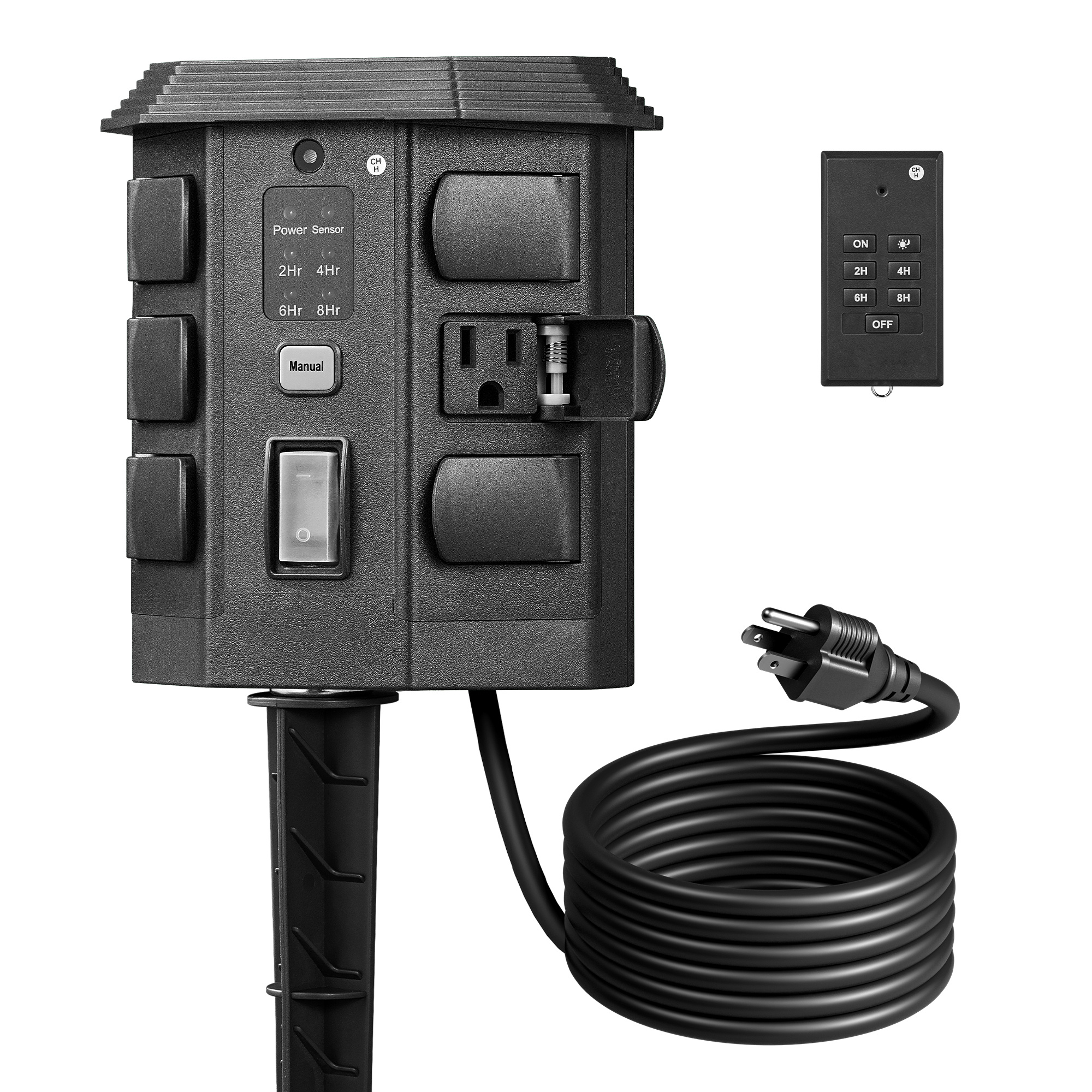 Outdoor Power Outlet Extension - Outdoor Power Stake Timer, Outdoor Light