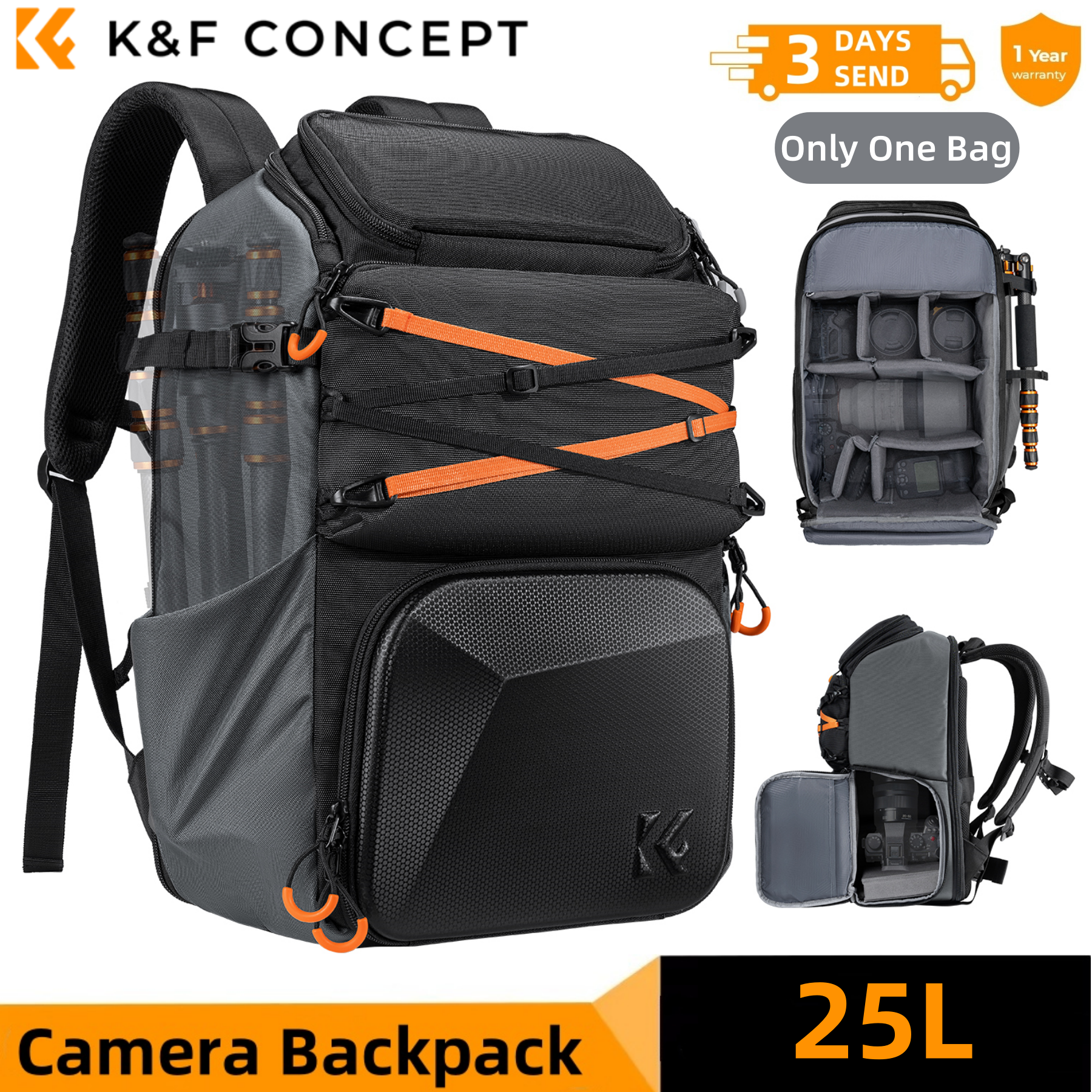 Outdoor Power Point - K&F CONCEPT 25L Outdoor Camera Backpack