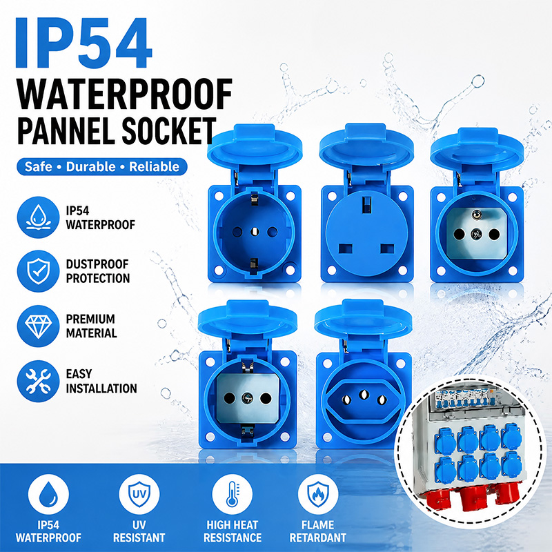 Outdoor Power Rack - IP54 16A Waterproof Industrial Panel Socket