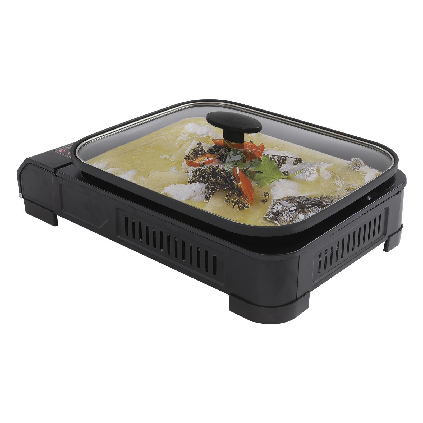 Outdoor Power Grill - Black Rectangle Portable Butane Stove With