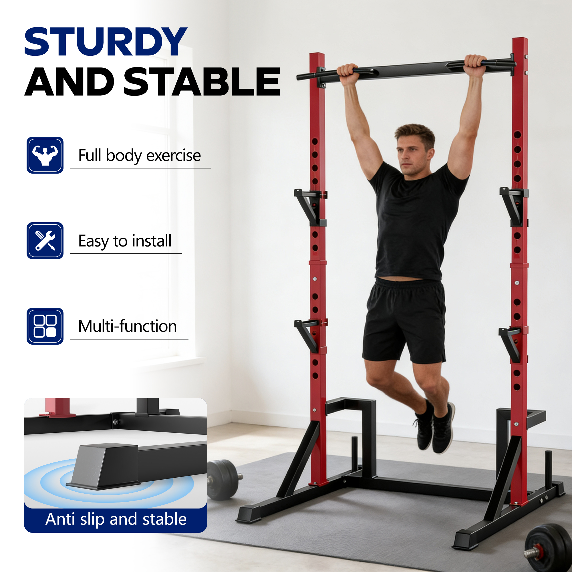 KERDOM Multifunction Power Rac - Outdoor Power Rack ulasan dan harga