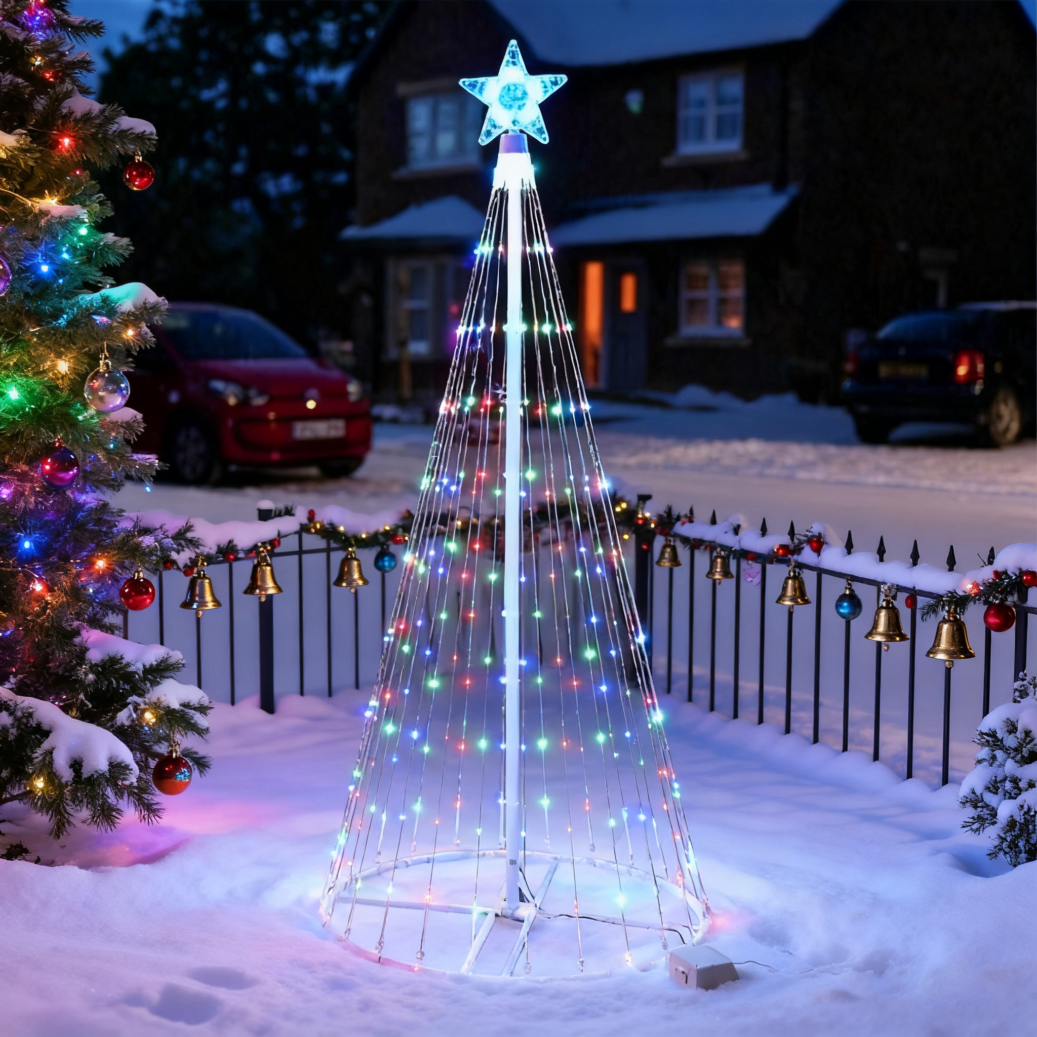 Solar-Powered LED Waterfall St - Outdoor Power Point ulasan dan harga