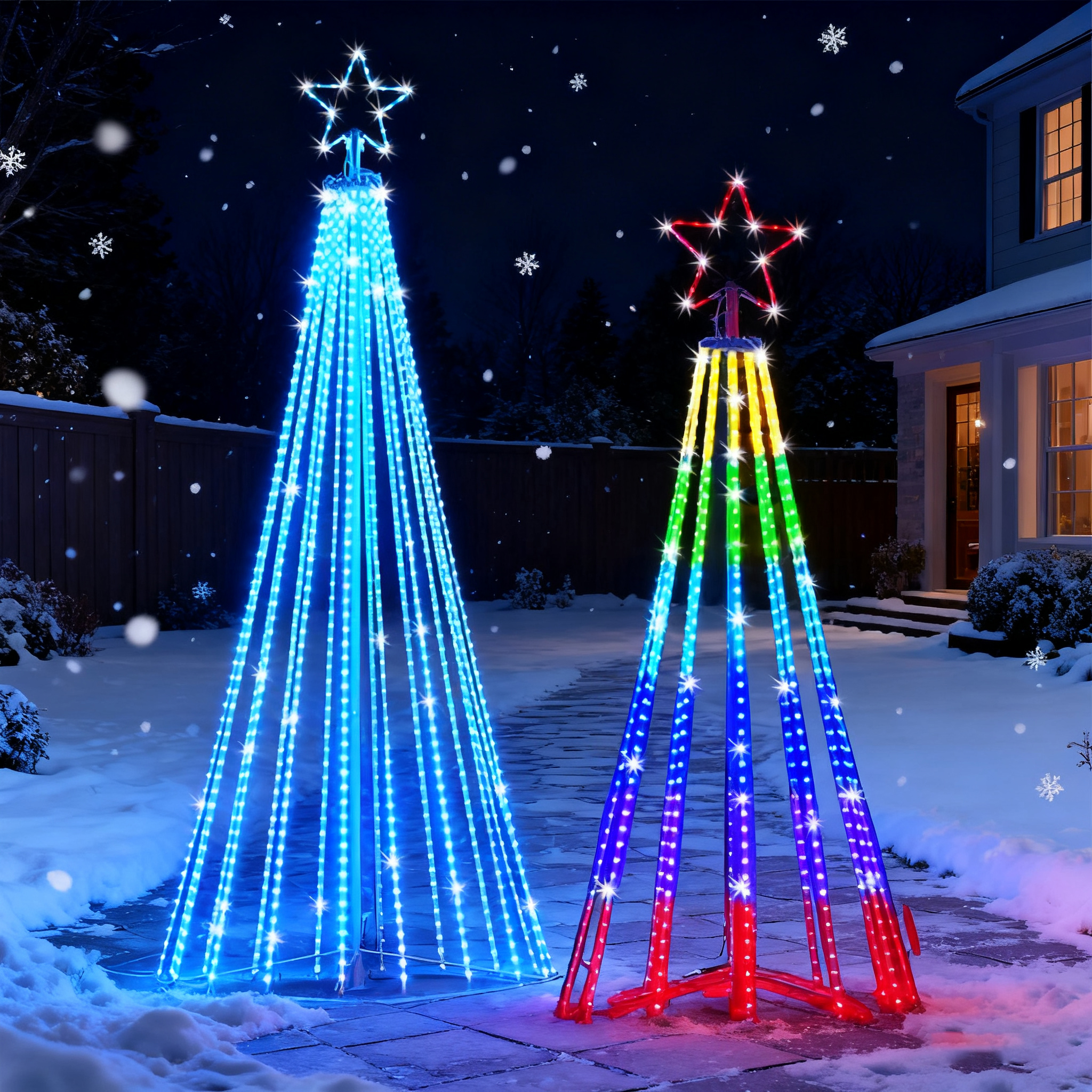 Solar-Powered LED Waterfall St - Outdoor Power Point ulasan dan harga