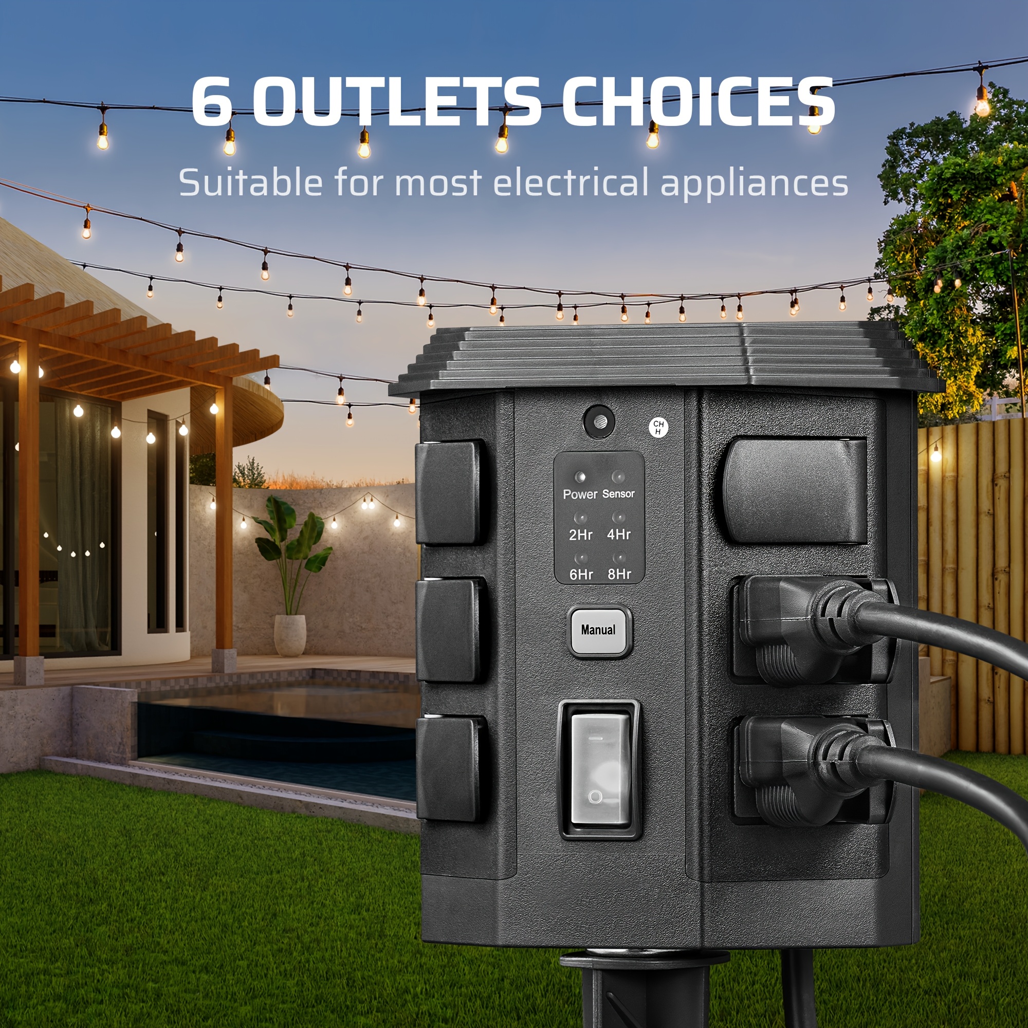 Outdoor Power Stake Timer, Out - Outdoor Power Outlet Extension ulasan dan harga