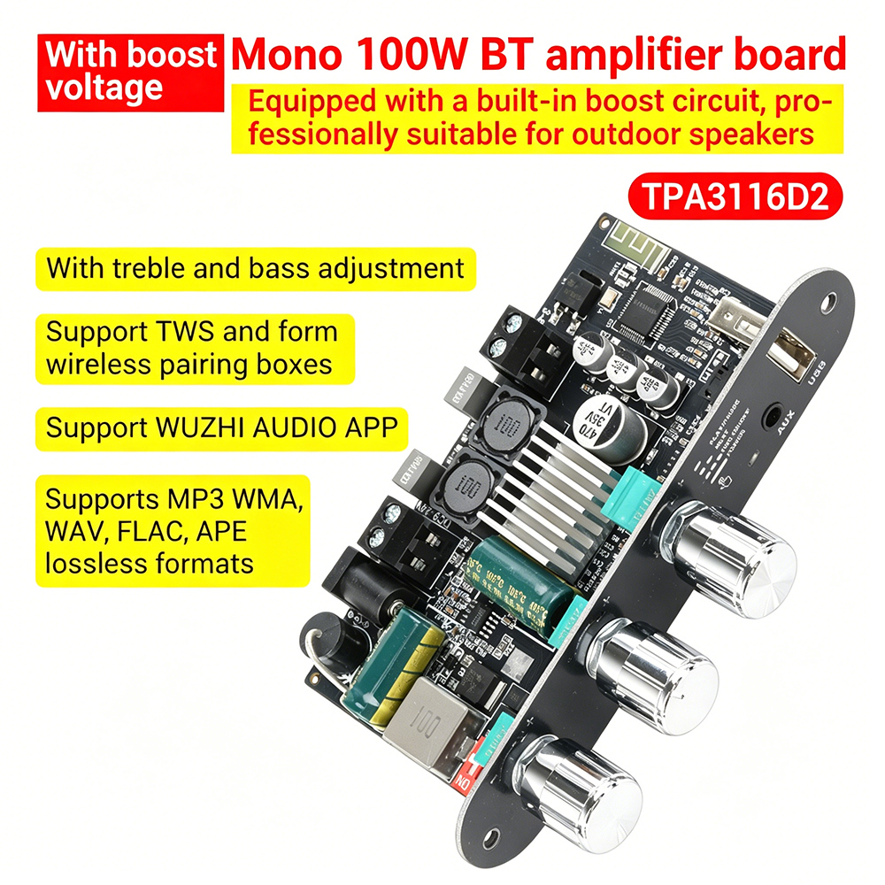 100W Mono Bluetooth 5.3 Amplif - Outdoor Power Module ulasan dan harga
