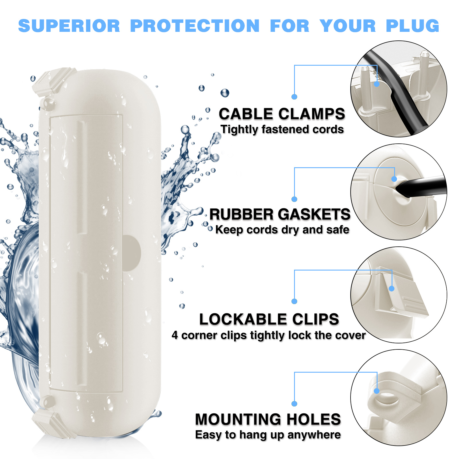 2 Pack Waterproof Outdoor Conn - Outdoor Power Point ulasan dan harga