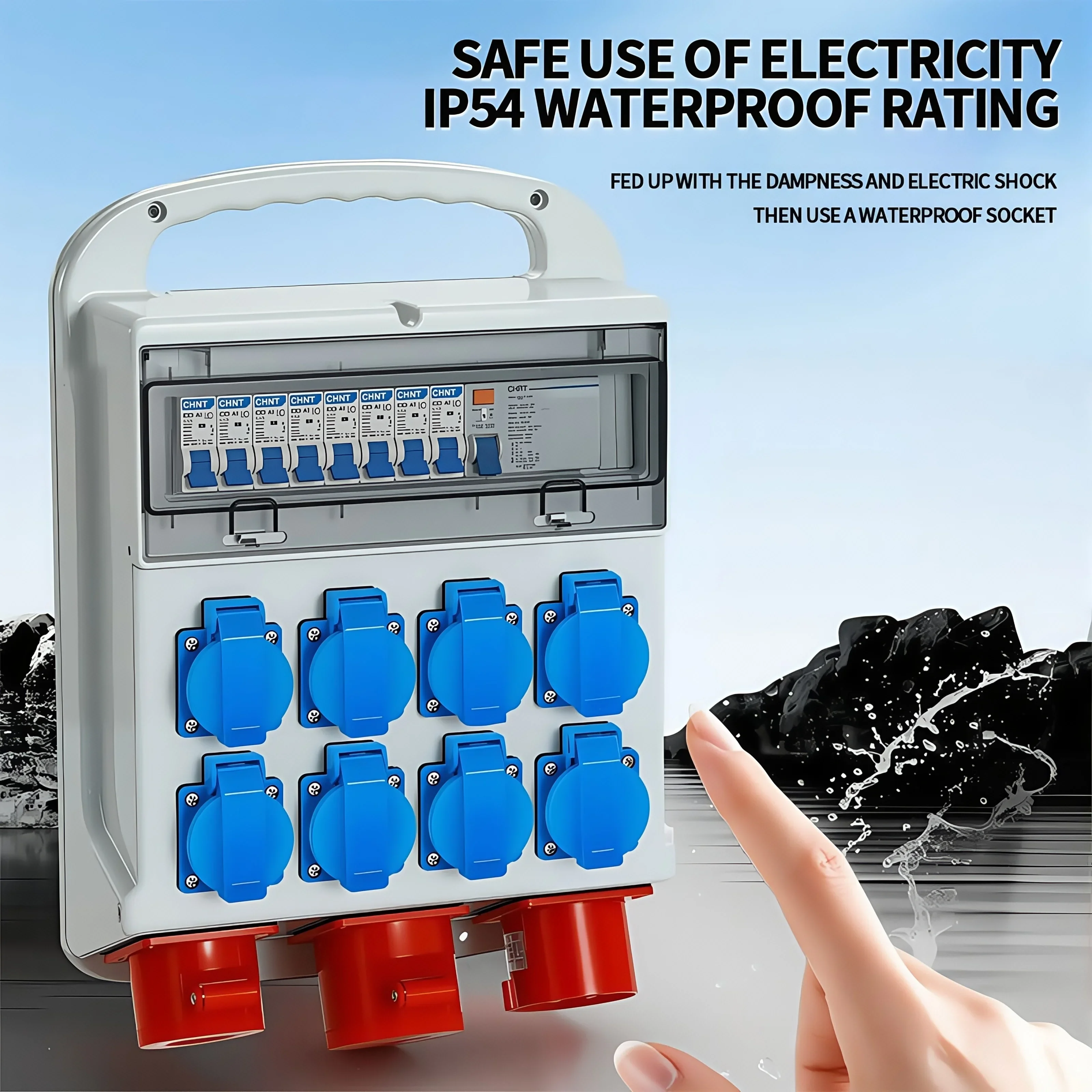 IP54 16A Waterproof Industrial - Outdoor Power Rack ulasan dan harga