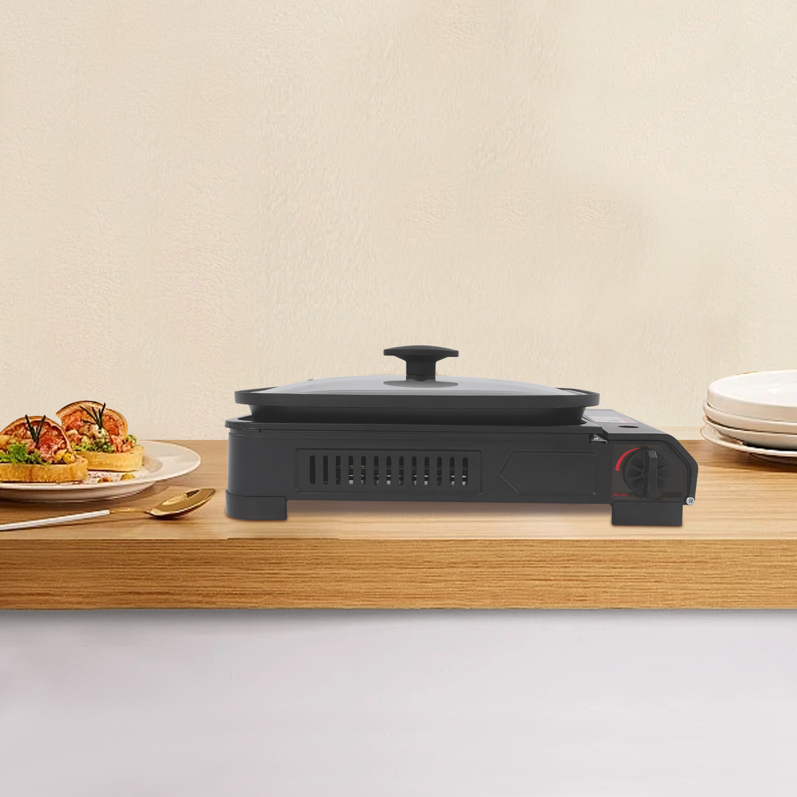 Black Rectangle Portable Butan - Outdoor Power Grill ulasan dan harga