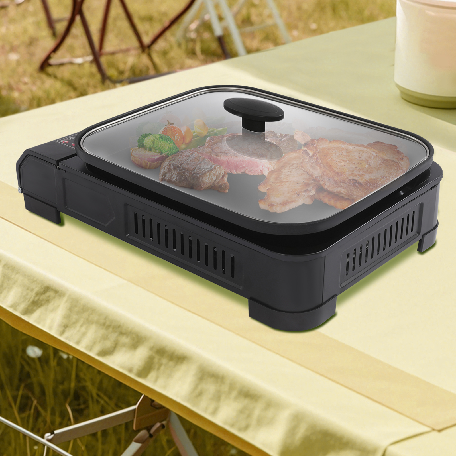 Black Rectangle Portable Butan - Outdoor Power Grill ulasan dan harga