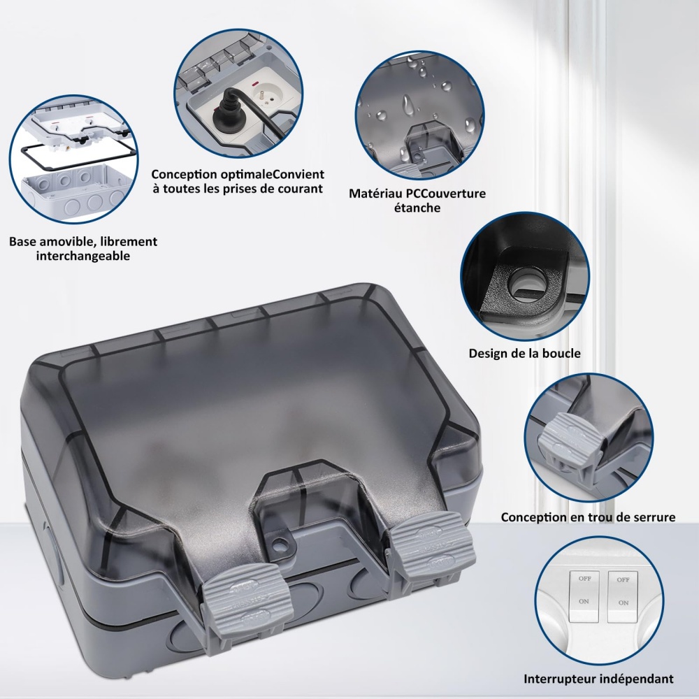 EIOMR France IP66 Weatherproof - Outdoor Power Outlet Extension ulasan dan harga