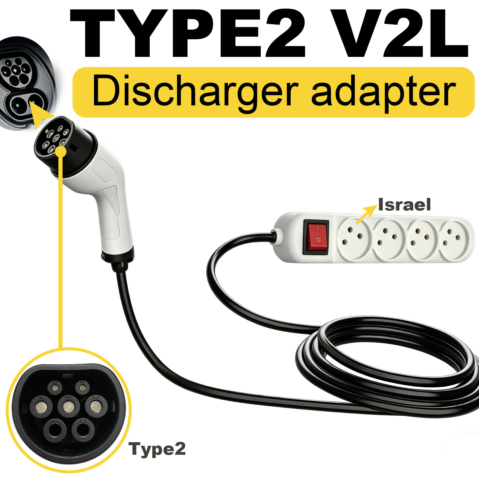 Type2 V2L Discharge Adapter Is - Outdoor Power Outlet Extension ulasan dan harga