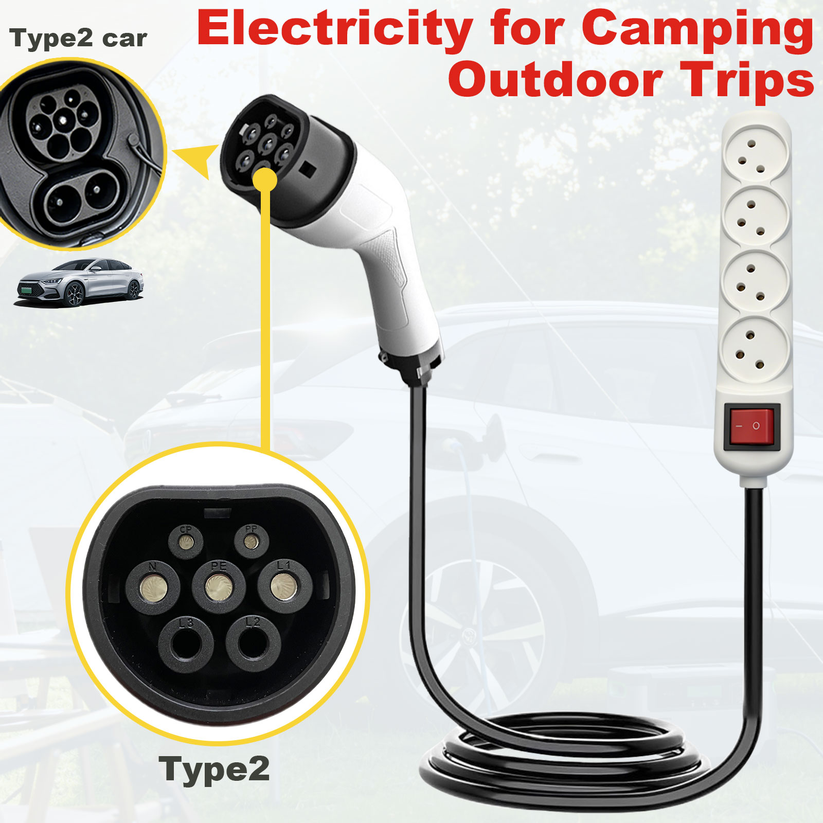 Type2 V2L Discharge Adapter Is - Outdoor Power Outlet Extension ulasan dan harga