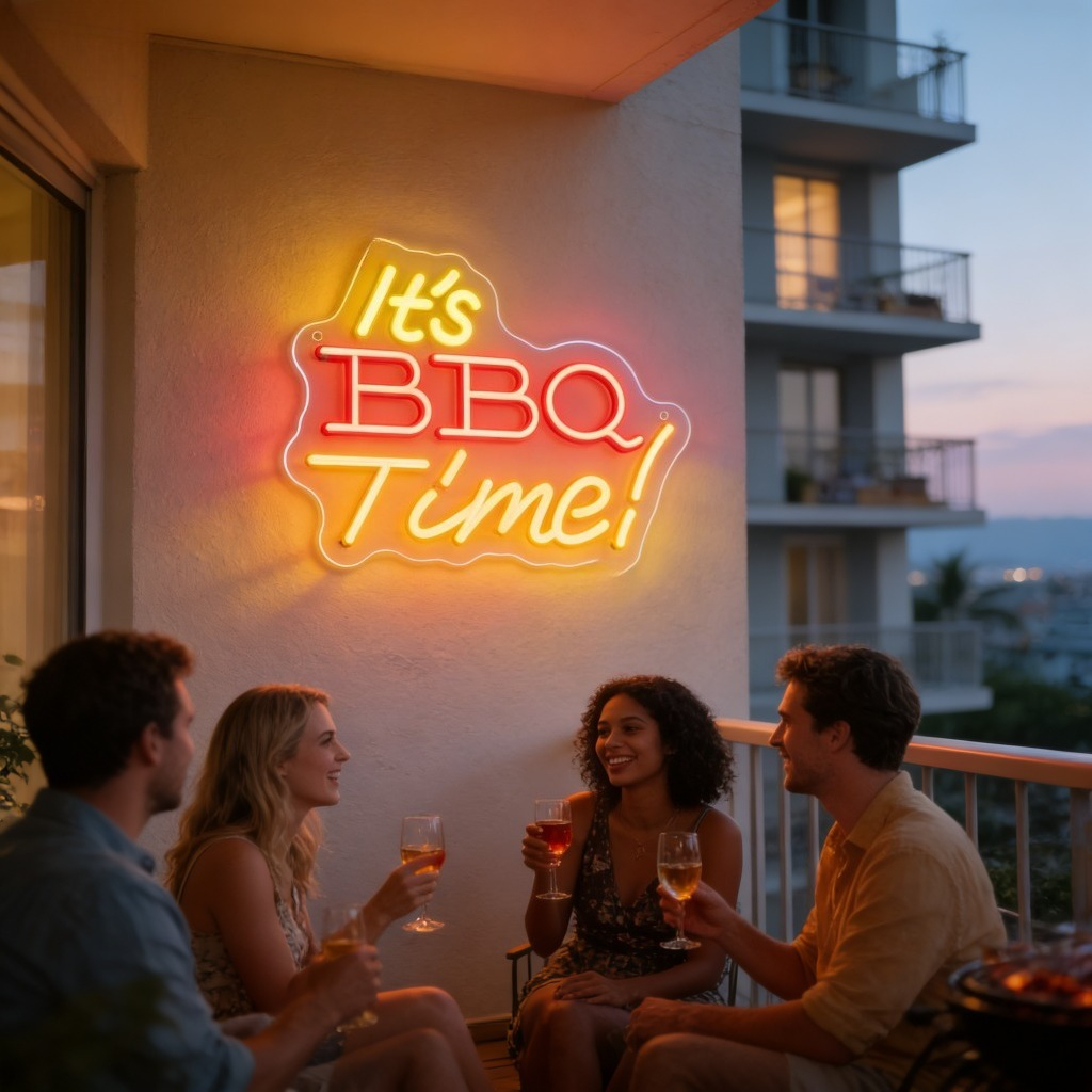 It's BBQ Time Neon Sign Family - Outdoor Power Grill ulasan dan harga
