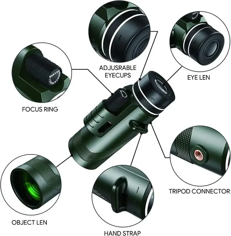 80x100 HD Monocular for Smartp - Outdoor Power Point ulasan dan harga