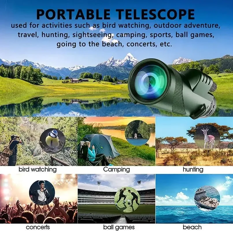 80x100 HD Monocular for Smartp - Outdoor Power Point ulasan dan harga