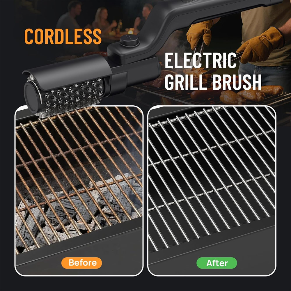 Electric Grill Brush Rechargea - Outdoor Power Grill ulasan dan harga