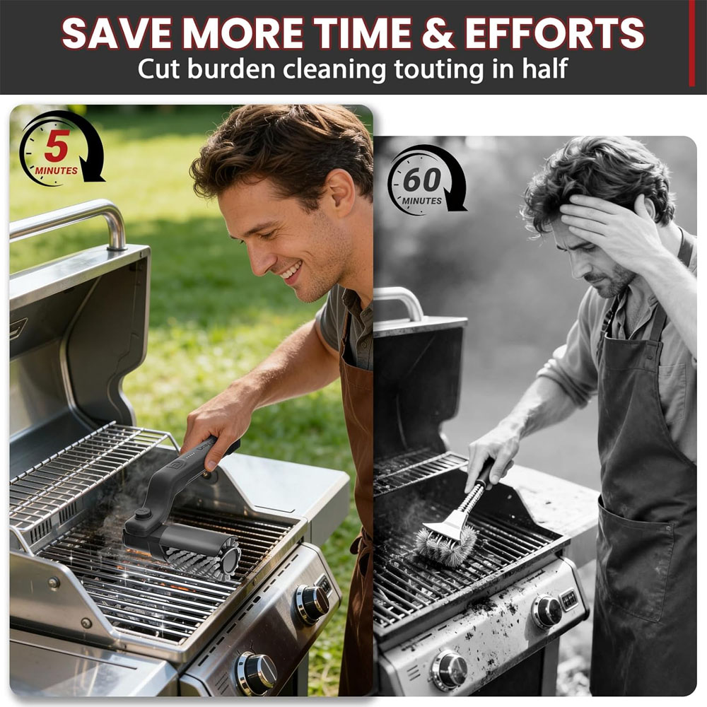 Electric Grill Brush Rechargea - Outdoor Power Grill ulasan dan harga